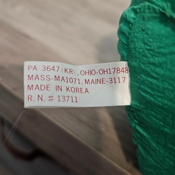 Vintage Christmas Bear Plush 90s Nylon Puffy 19" Holiday Toy Retro Jingle Bells - Picture 9 of 12